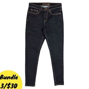 Michael Kors Izzy Skinny Stretchy 5 Pocket Denim Jeans Dark Blue Wash Size 6